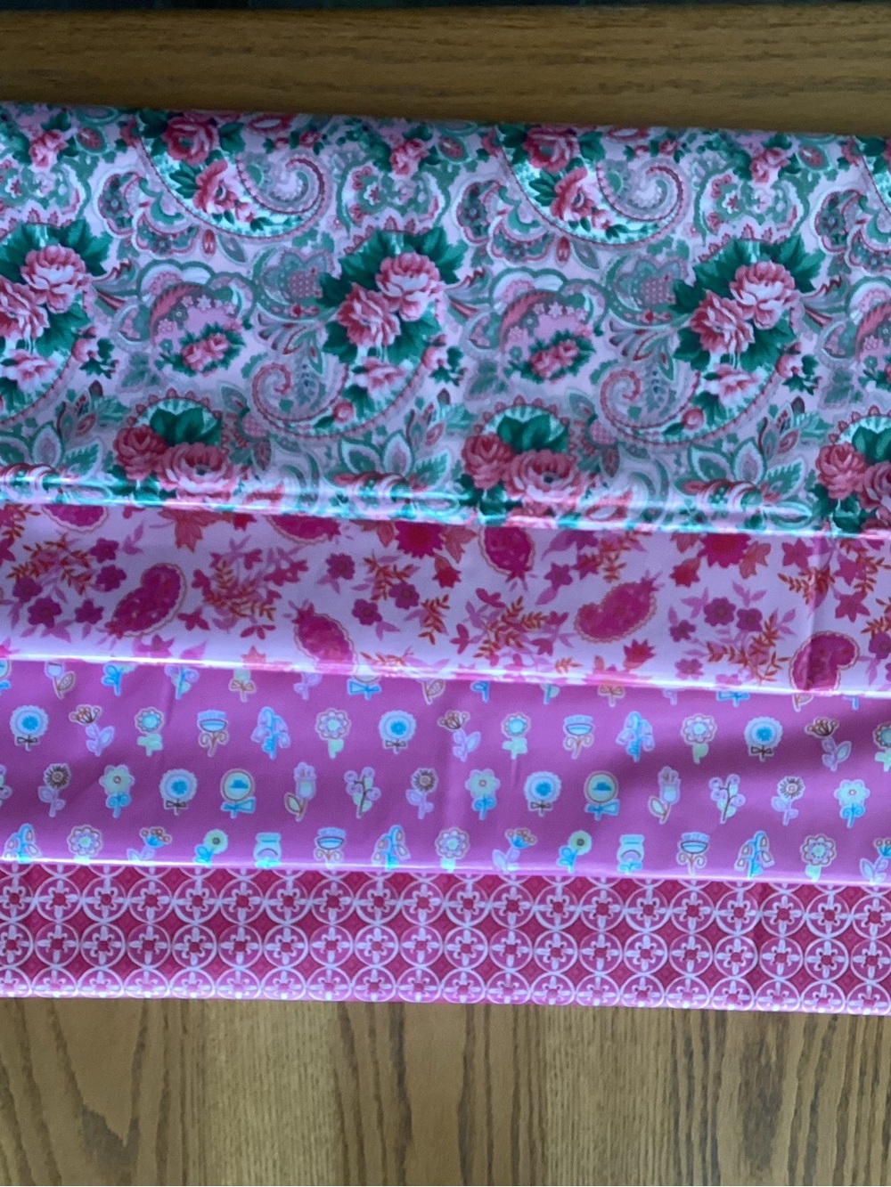 Pink Vinyl Covered Fabric new and uncut, pattern included